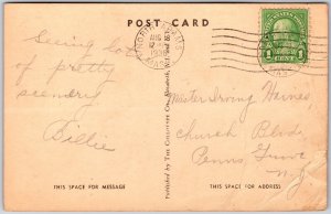 Massachusetts MA, 1936 Taconic Trail Summit, Tourist Shop Tower Vintage Postcard