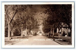 Denver CO Postcard RPPC Photo Red Cross Building Fitzsimons General Hospital