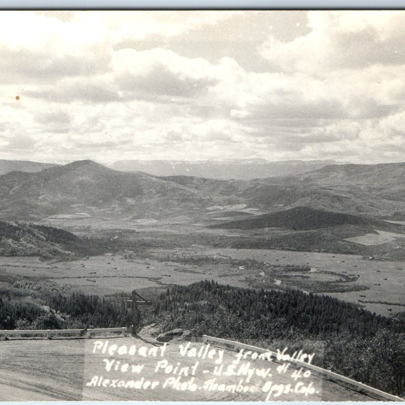 c1940s Steamboat Springs, CO RPPC Pleasant Valley View US Highway 40 Photo A149