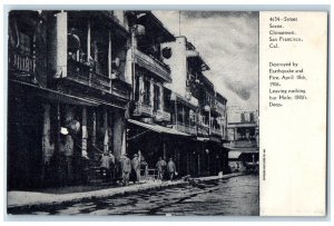 1905 Scene Chinatown Earthquake Fire Disaster San Francisco California Postcard 