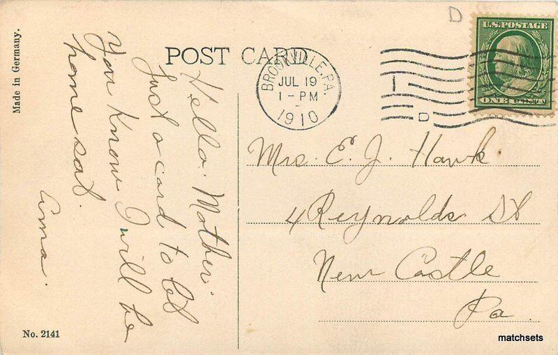 1910 Presbyterian Church BOOKVILLE PA postcard 5134