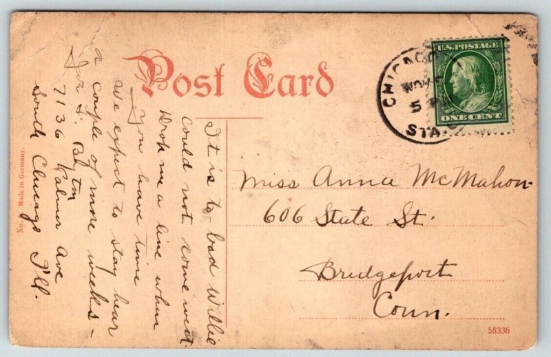 Lake Front  Central Depot  Chicago  Illinois   Postcard  c1915