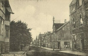 norway norge, HAUGESUND, Haraldsgaten (1910s) Postcard