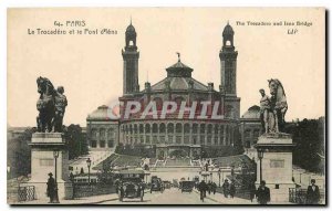 Old Postcard Paris Trocadero and the Jena Bridge