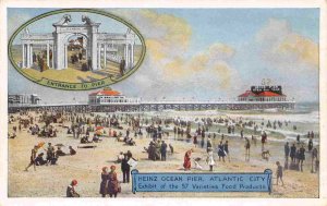Heinz 57 Ocean Pier Beach View Atlantic City New Jersey 1910c postcard
