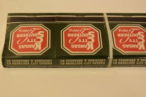 6 Kansas City Southern Lines Route of the Southern Belle Railroad Matchbooks