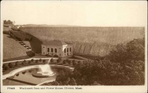 CLINTON MA Wachusett Dam and Power House REAL PHOTO Old Postcard