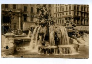 497147 FRANCE Lyon Bartholdi Fountain street advertising Vintage photo postcard