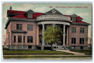 c1910s's Old Ladies' Home Building Exterior Scene Oshkosh Wisconsin WI Postcard