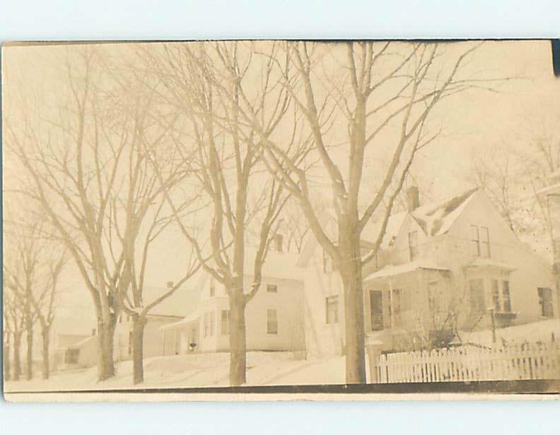 Faded Pre-1930 rppc Architecture HOUSES BEHIND BARREN TREES HM3223-22