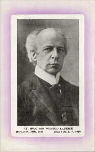 Sir Wilfrid Laurier Portrait Canada Purple Border Unused Novelty Co Postcard F92