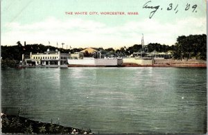 Vtg Worcester Massachusetts MA The White City Amusement Park 1910s Postcard