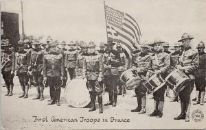 First American Troops in France US Army Soldiers Chicago Daily News Postcard H53