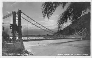 Santos Brazil Ponte Pensil Bridge Real Photo Vintage Postcard K24765