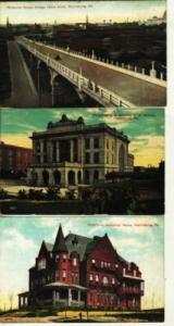 PA  HARRISBURG   RAILROAD DEPOT, BRIDGE  4 postcards