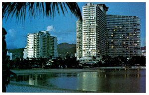 The Ilikai on Waikiki Beach Honolulu Hawaii Postcard Posted 1977