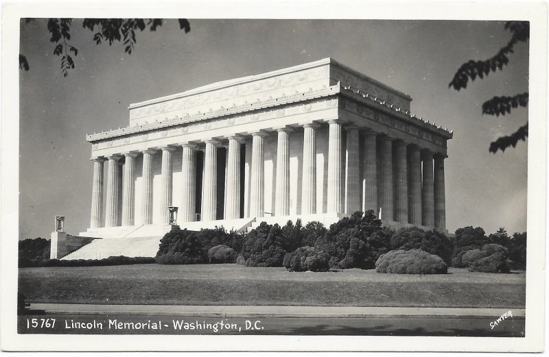 US Unused -Old black and white card - Lincoln Memorial. Washington, D.C. nice.