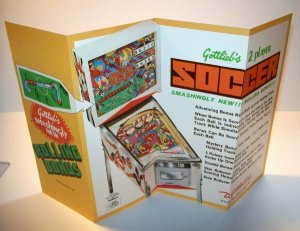 Soccer Pinball FLYER Original NOS 1975 Game Retro Sports Artwork Sheet Vintage