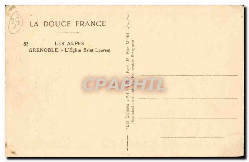 Grenoble - L & # 39Eglise Saint Laurent - The Alps - Old Postcard