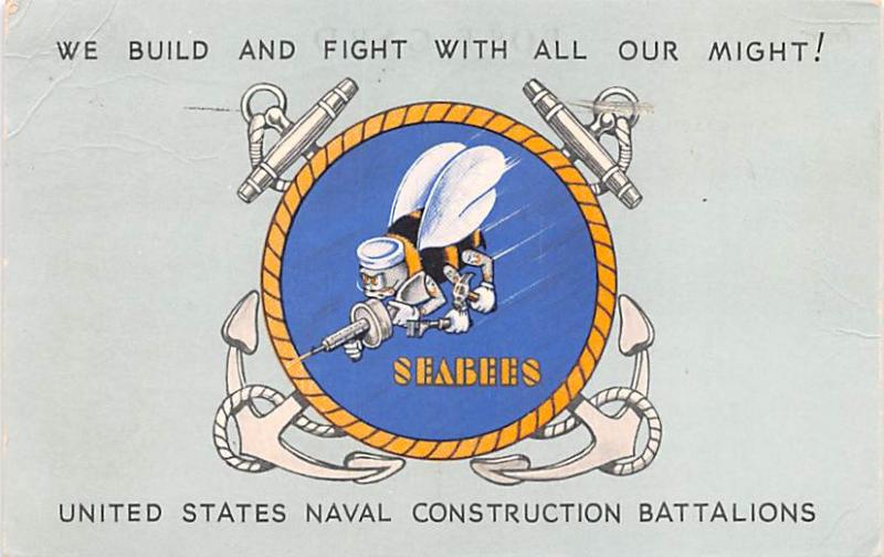 Seabees, United States Naval Construction Battalions Patriotic 1942 Missing S...