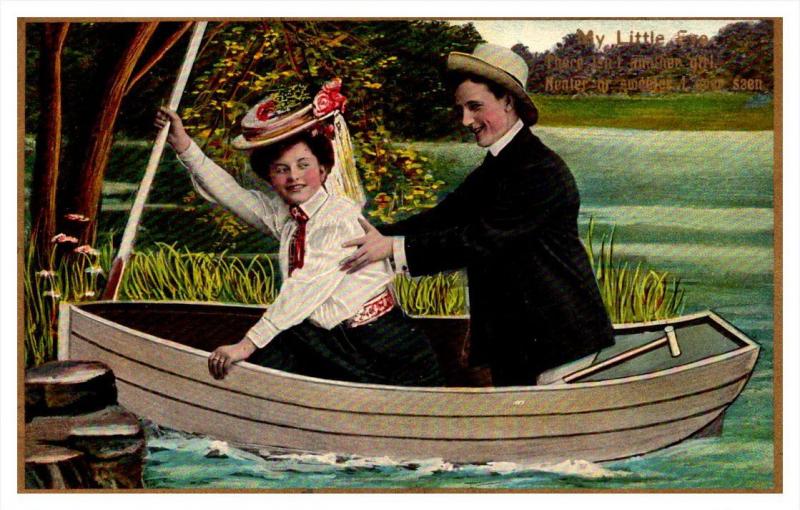 8687   Romance,  Lovers in Boat,  My Little Eva,  Theochrom Series 1084 , 3 of 6