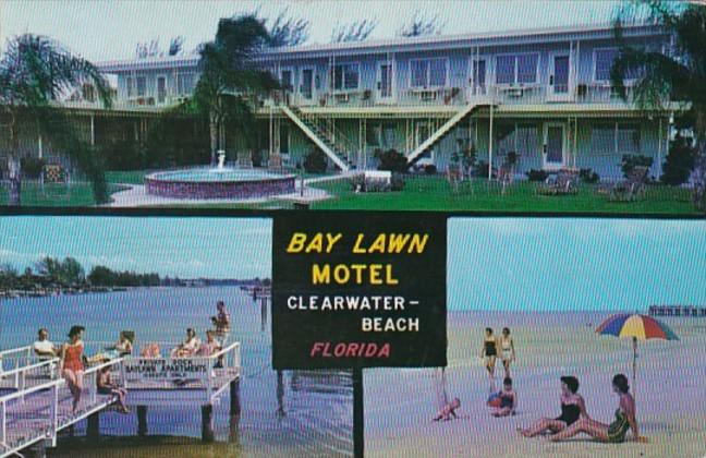 Florida Clearwater Beach Bay Lawn Motel 1956