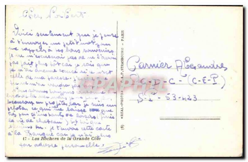 Old Postcard The Rocks of the Grande Cote