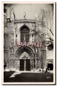 Old Postcard Aix en Provence Cathedrale Saint Sauveur Gothic Facade