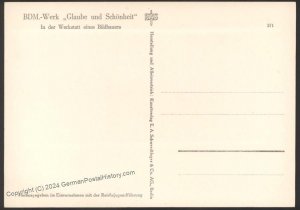 Germany HJ BDM Girl Belief and Beauty  RPPC UNUSED 114383