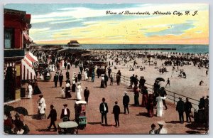 1908 The View Of Boardwalk Atlantic City New Jersey NJ Sunset Posted Postcard