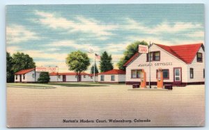 WALSENBURG, CO Colorado ~ NORTON'S MODERN COURT c1940s Roadside Linen Postcard