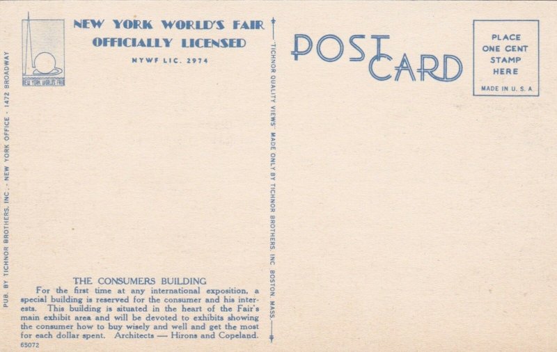 New York World's Fair 1939 Consumer Interests Building sk1902