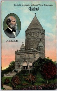 Cleveland Ohio, 1913 Garfield Memorial at Lake View Cemetery, Vintage Postcard
