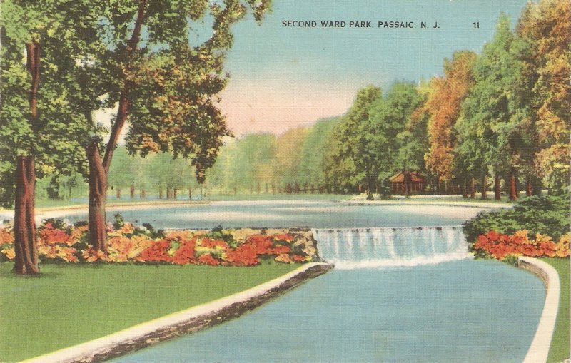 Second Ward Park. Passaid. N.J. Nice American postcard 1950s