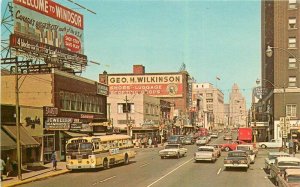 Windsor Ontario Canada Ouellette Bus Autos Signal Colorpicture Postcard 21-10772 