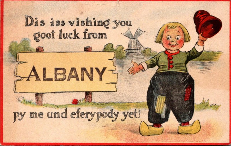 New York Albany Dutch Boy Dis Iss Vishing You Goot Luck 1913