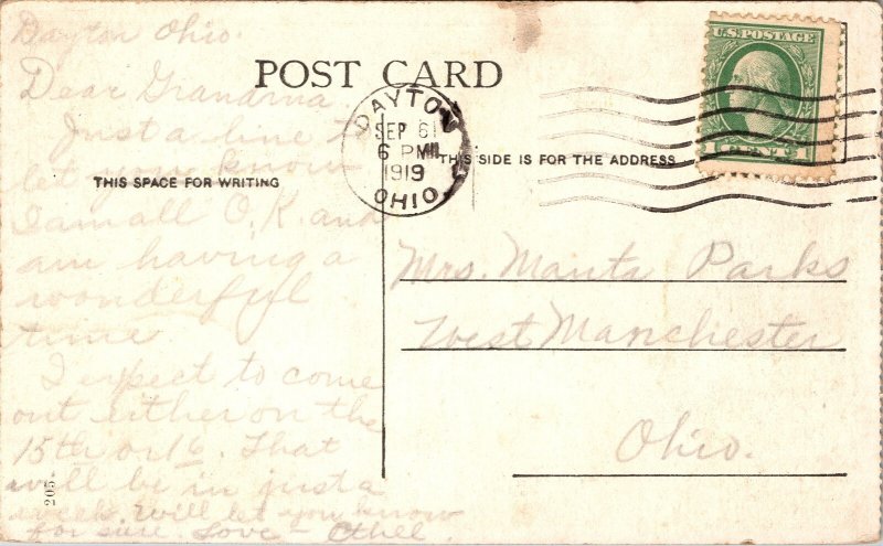 Postcard Ohio Cincinnati Paul & Julia Lions Zoological Gardens 1919 V157