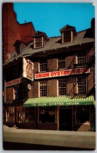 Vtg Boston Massachusetts MA Ye Olde Union Oyster House Restaurant 1950s Postcard