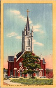 Postcard NV Virginia City - St. Mary's of the Mountains