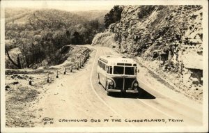 Greyhound Bus Cumberlands of Tennessee CLINE Real Photo Postcard