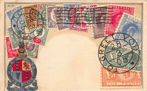 Great Britain Stamps on Embossed Postcard, Used, Published by Ottmar Zieher