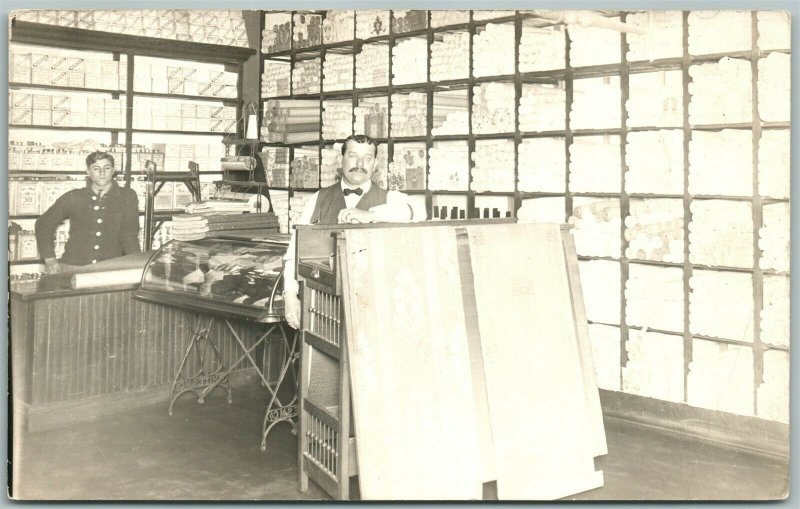 WALLPAPER SHOP JACKSONVILLE ILL 1914 ANTIQUE REAL PHOTO POSTCARD RPPC