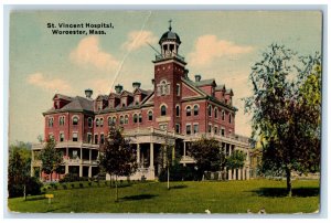 1911 St. Vincent Hospital Worcester Massachusetts MA Antique Posted Postcard