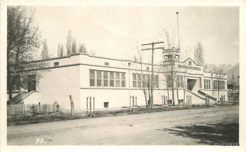 1920s Bishop Grammar School Inyo California RPPC Real photo postcard 4560