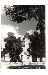 Nephi Utah Juab Court House Real Photo Antique Postcard K72669