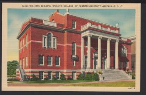 SC GREENVILLE Fine Arts Building Woman's College Furman University ~ Linen