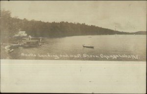 Oquaga Lake NY Scotts Landing & West Shore c1910 Postcard