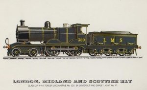 London Midland & Scottish Railway Class 2P Somerset Dorset Tender Train Postcard