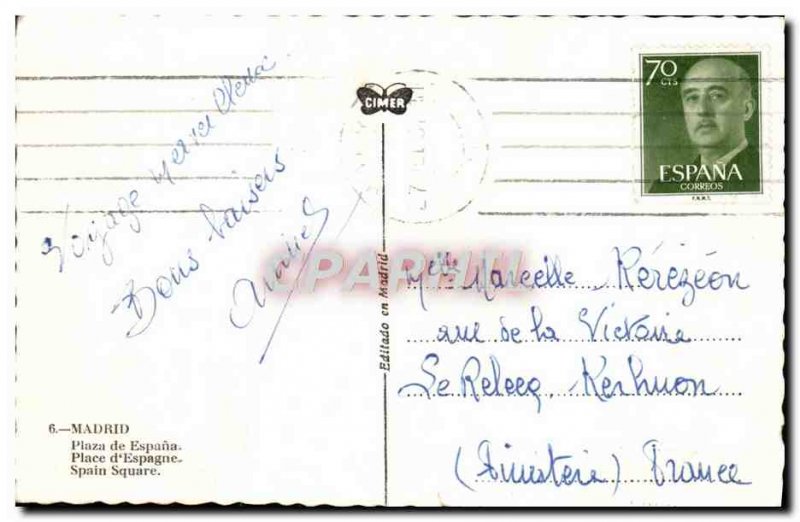 Postcard Modern Madrid Plaza De Espana