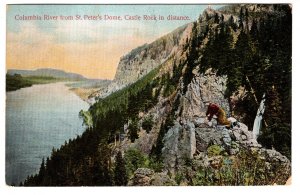 Columbia River, St Peter's Dome, Castle Rock, Oregon, Used 1906 Flag Cancel